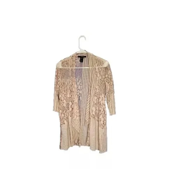 Ali Miles Lace Open Cardigan Pink Size Petite Medium - Picture 1 of 5